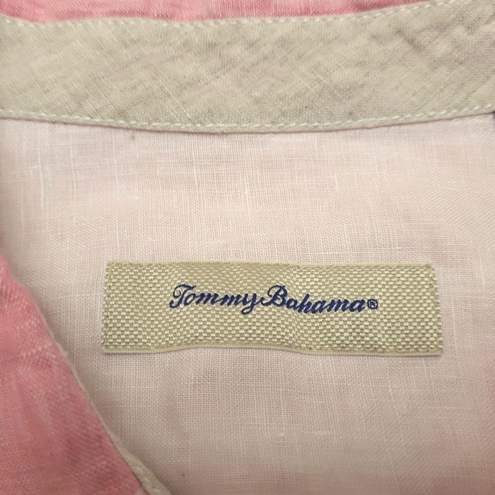 Tommy Bahama Party Bougainvillea Pink Breezer Short Sleeve Linen Shirt Men's M - Picture 5 of 9
